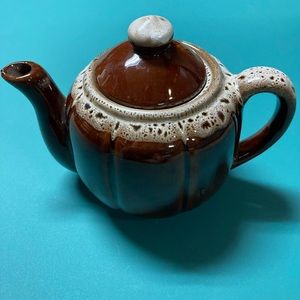 Vintage Brown Drip Glaze Teapot